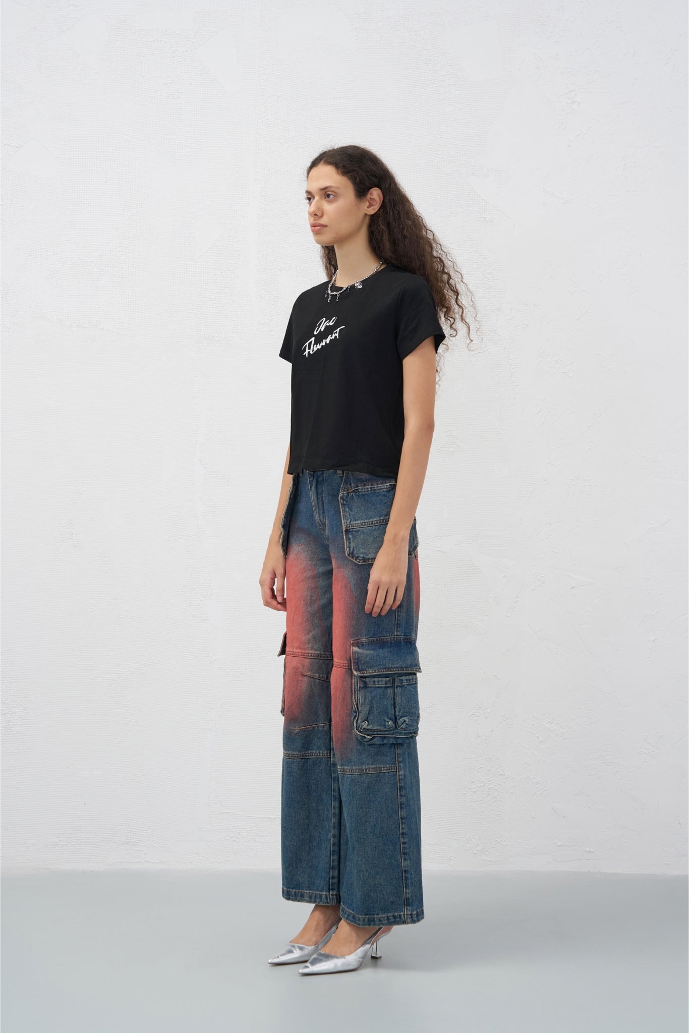Black Rhinestone Logo Tee