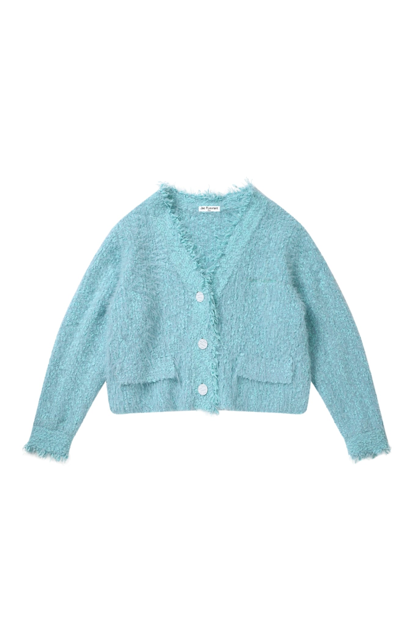 Blue Tassel Fringe Crop Cardigan