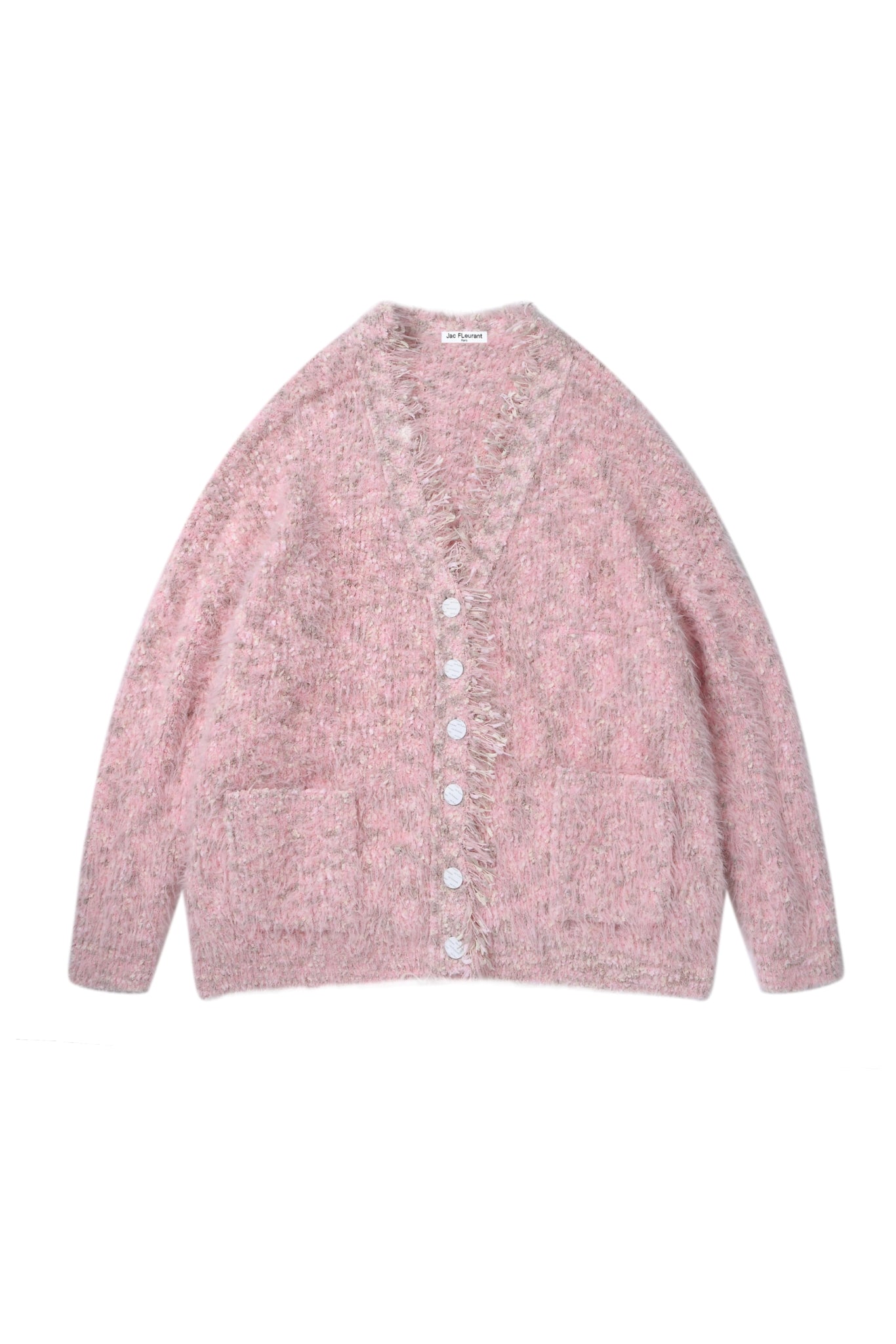 Pink Tassel Fringe Long Cardigan