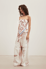 White Scarf Bandeau Top