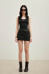 Layered Stripe Miniskirt