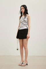 Irregular Strapless Plaid Camisole