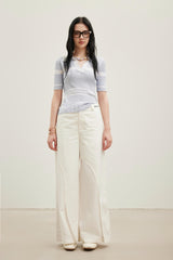 Jacquard logo striped knit polo top