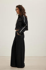 LOGO Trim Raw Straight Leg Jeans - Set