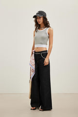 LOGO Ribbed Color-Block Striped Tank Top