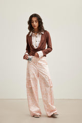 All-Over Floral Print Cargo Pocket Lounge Pants