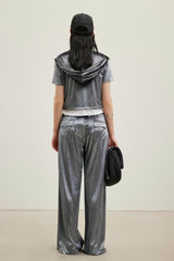 Velvet Wide-Leg Sweatpants – Set