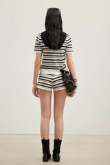 Striped knit shorts (set)