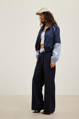 Striped Panelled Color-Block Two-Piece Trousers - Set