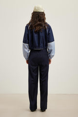 Striped Panelled Color-Block Two-Piece Trousers - Set