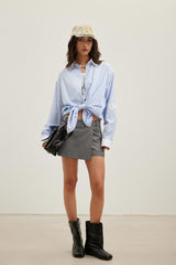 Color-Block Striped 3D LOGO Print Shirt