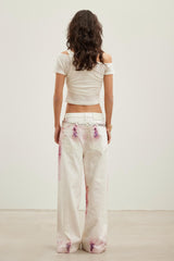 Asymmetric Off-Shoulder Fake Two-Layer Knit Top