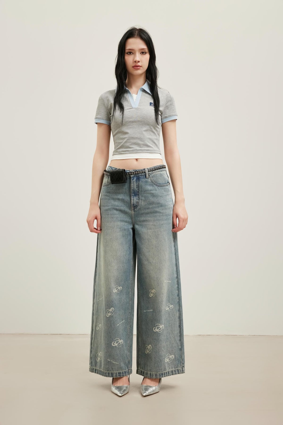 Fake Two-Layer Colorblock Polo Top
